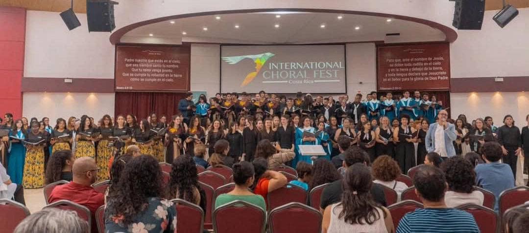 Community choir performing in Costa Rica during the International Choral Festival for Peace – promoting harmony through music.